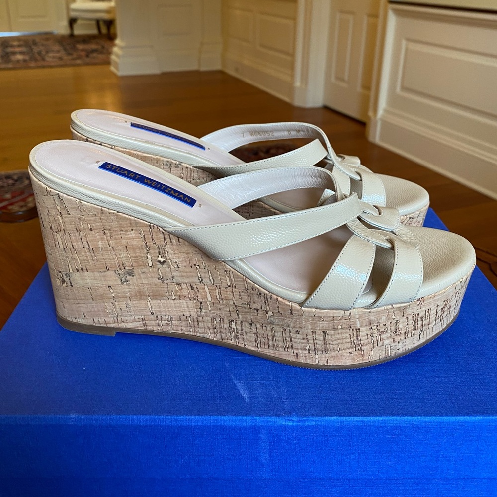 Stuart Weitzman Cadence Patent Leather Wedge